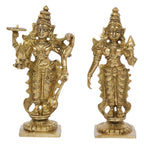 ARTVARKO Brass Laxmi Narayan Murti for Home Puja Handmade Standing Lakshmi Vishnu Idol Decor Gift Showpiece Figurine 6 Inch.