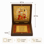 Hanuman Pocket Temple with Hanuman Chalisa - Gold Plated Bajrang Bali Puja Box & Charan Paduka | Premium Diwali, House Warming & Wedding Return Gift (Brown, Medium)
