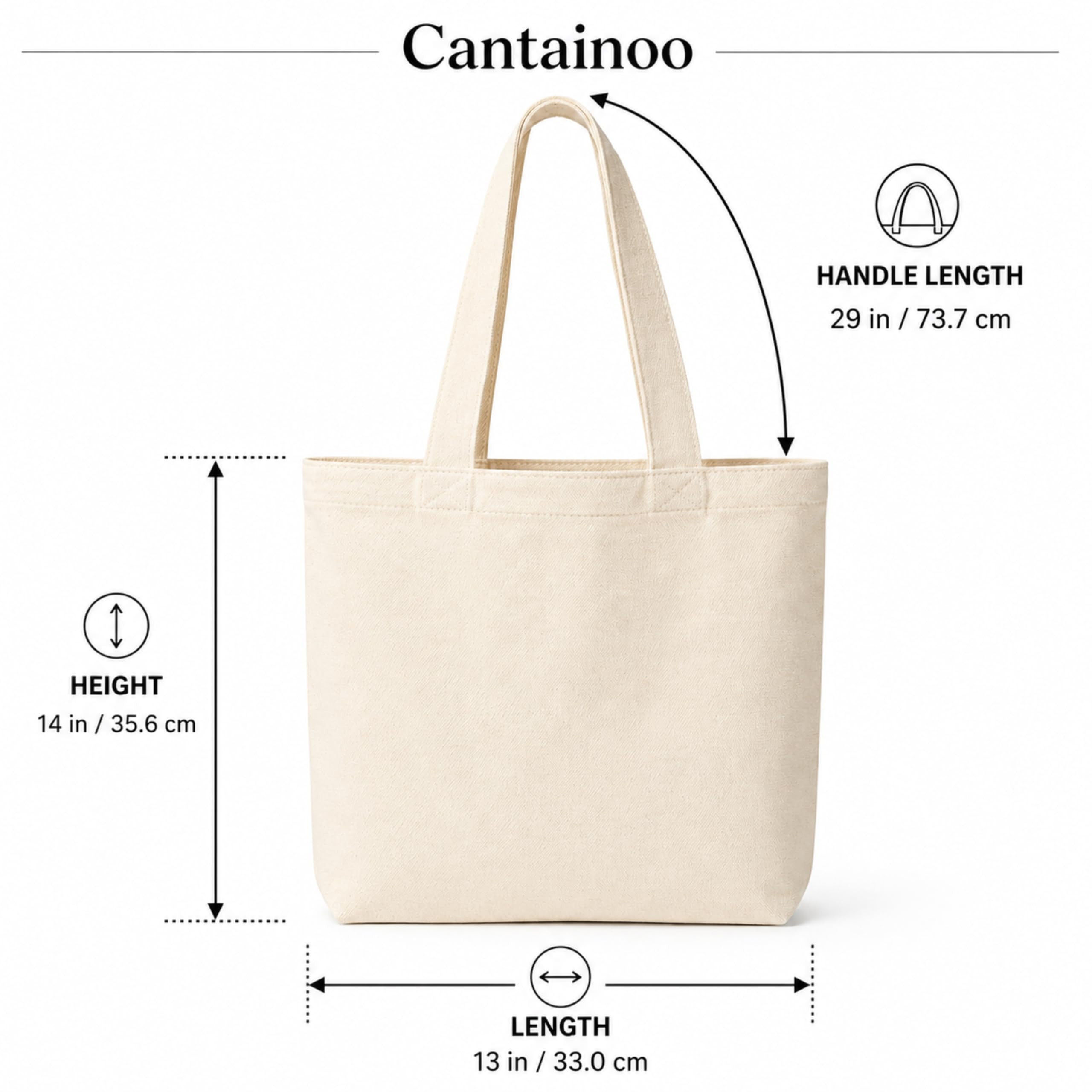 cantainoo Tote Bags | 300 GSM Canvas Tote Bag for Women | Tote Bags for Women | College, Shopping, Office & Everyday Carry Bag (Natural Canvas, Medium Pack of 1)