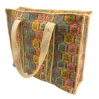 Bazaar Bhoot Edition Premium Cotton Quilted Shopping Tote Bag - Multipurpose Long Lasting Foldable Reusable Bag with zipper for Shopping, Travel & Daily Use (Classic Yellow (250 GSM Cotton))