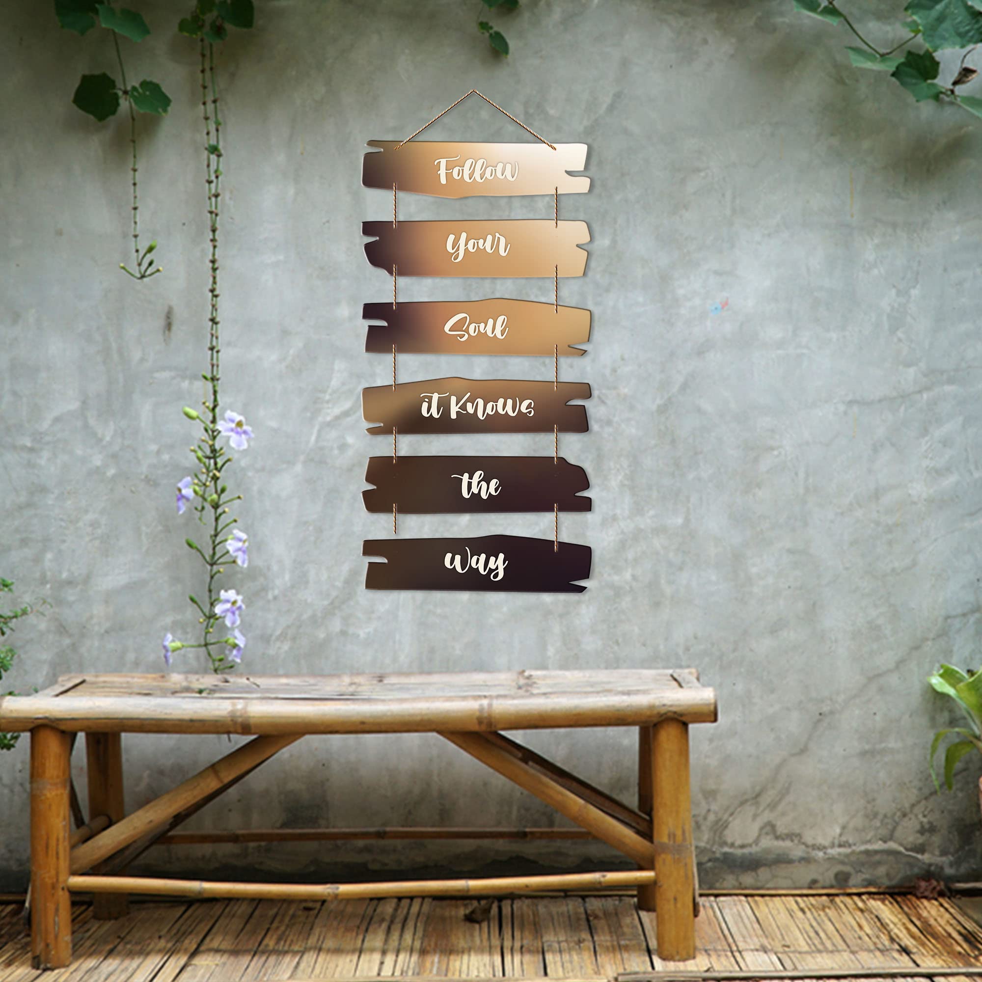 Artvibes Decorative Wall Hanging Wooden Art Decoration item for Living Room | Bedroom | Home Decor | Gifts | Quotes Decor Item | Wall Art For Hall | Mdf Wall Decoration, Set of 6 (WH_3230NR)