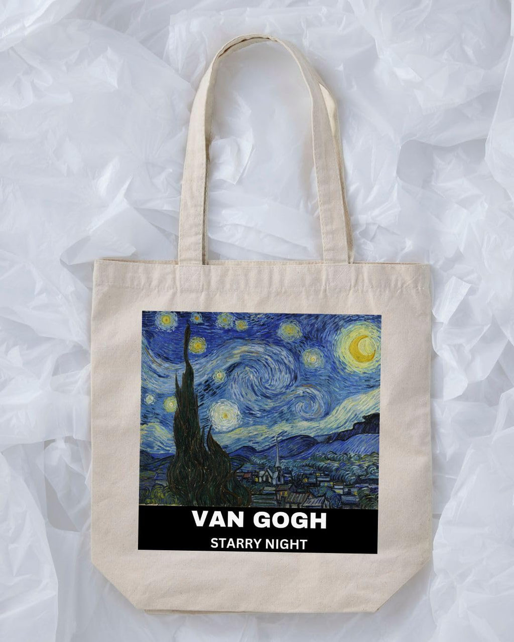 Stylxeco Cotton Canvas Tote Bag for Women | Van Gogh Inspired Art Print