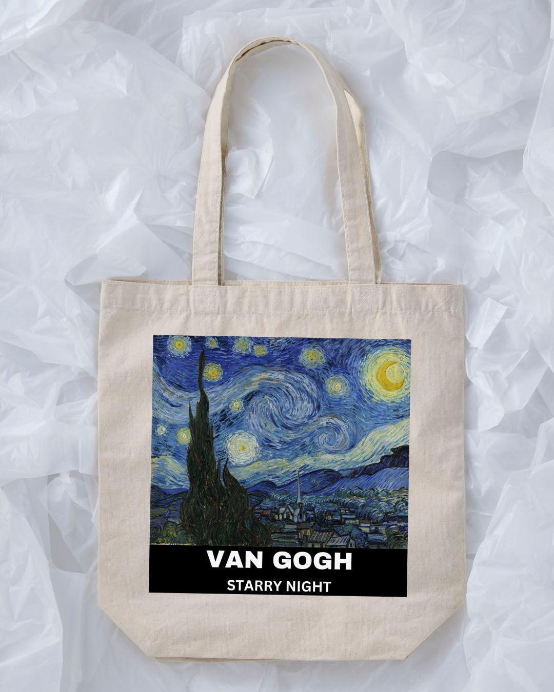 Stylxeco Cotton Canvas Tote Bag for Women | Van Gogh Inspired Art Print