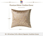 RD TREND Velvet Cushion Covers, 40 x 40 cm/16 x 16 inches, Pack of 5,250 TC, Side Zipper (Brown)