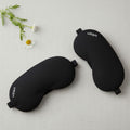 DOLTAS Travel Neck Pillow - 100% Memory Foam Neck Support Pillow for Flight Travel, Adjustable Velcro Straps, Includes Eye Mask & Noise Isolating Ear Plugs with Free Travel Pouch | Velvet Black