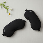 DOLTAS Travel Neck Pillow - 100% Memory Foam Neck Support Pillow for Flight Travel, Adjustable Velcro Straps, Includes Eye Mask & Noise Isolating Ear Plugs with Free Travel Pouch | Velvet Black