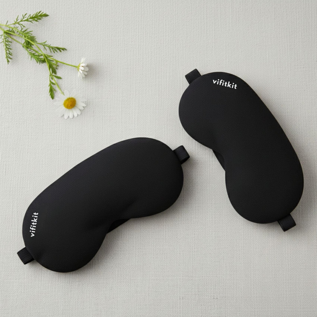 DOLTAS Travel Neck Pillow - 100% Memory Foam Neck Support Pillow for Flight Travel, Adjustable Velcro Straps, Includes Eye Mask & Noise Isolating Ear Plugs with Free Travel Pouch | Velvet Black