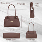Fostelo Women's Maria Satchel Tote Handbag for Women | Ladies Purse | Stylish Shoulder Bag | Gift For Women | Brown