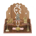 kriyanta Wooden Ganeshji Art Big Temple Son Dev Ghar Mandir for Pooja Home Solid Wood Temple Engineered Wood Home Temple. (Big Tempal Son 339)
