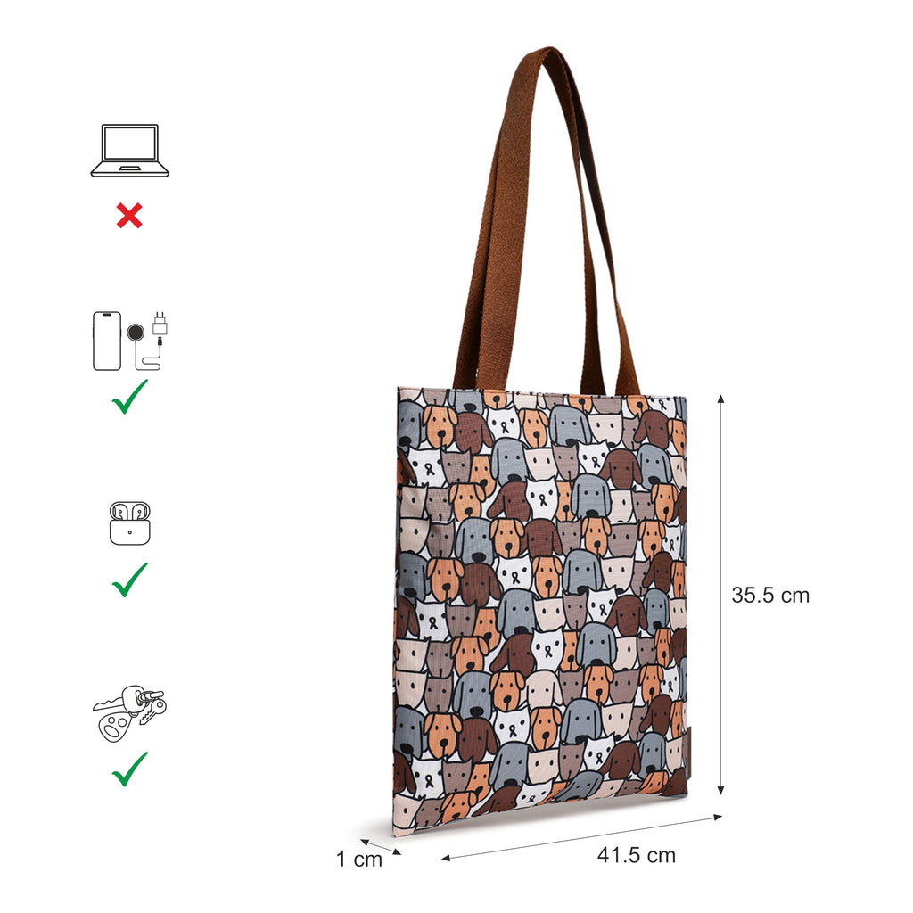 Fastrack Printed College Tote Bag for Women, Girls and Ladies | Fits Upto 14 Laptop | Totes for College, Work or Office and Daily Use