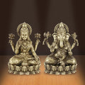 Shilpkala 5 Inch Laxmi & Ganesh Ji Brass Idol (Statue, Murti) for Table, Home & Office Decor, Worship & Gift