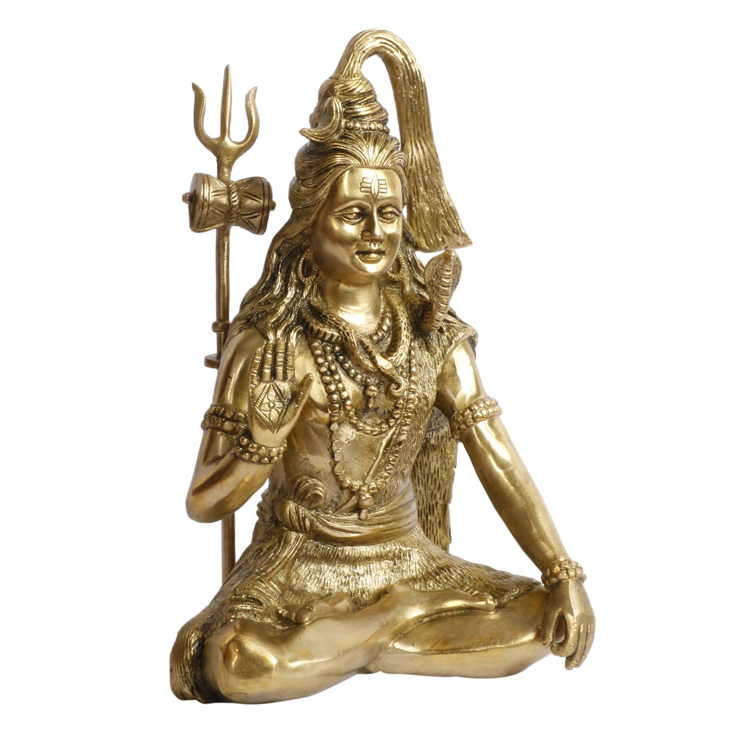 ARTVARKO Brass Lord Shiva Shankar Shiv Statue Bhole Nath Bhagwan Big Murti Office Home Decor Showpiece Statue Size 12 Inches
