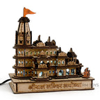 Radha Madhav Toys Ayodhya Ram Mandir Wooden Model with LED Light (19 x 18 x 10 cm) | |Ram Mandir Dummy Model | Ayodhya Temple Replica Gift & Decorative Showpiece for Home and Office