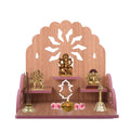 Om Shree Fully Handmade Beautiful Wooden Home and Office Temple/Pooja Mandir(28 x 28 x 26 cm) (Light Brown 3)