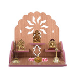 Om Shree Fully Handmade Beautiful Wooden Home and Office Temple/Pooja Mandir(28 x 28 x 26 cm) (Light Brown 3)