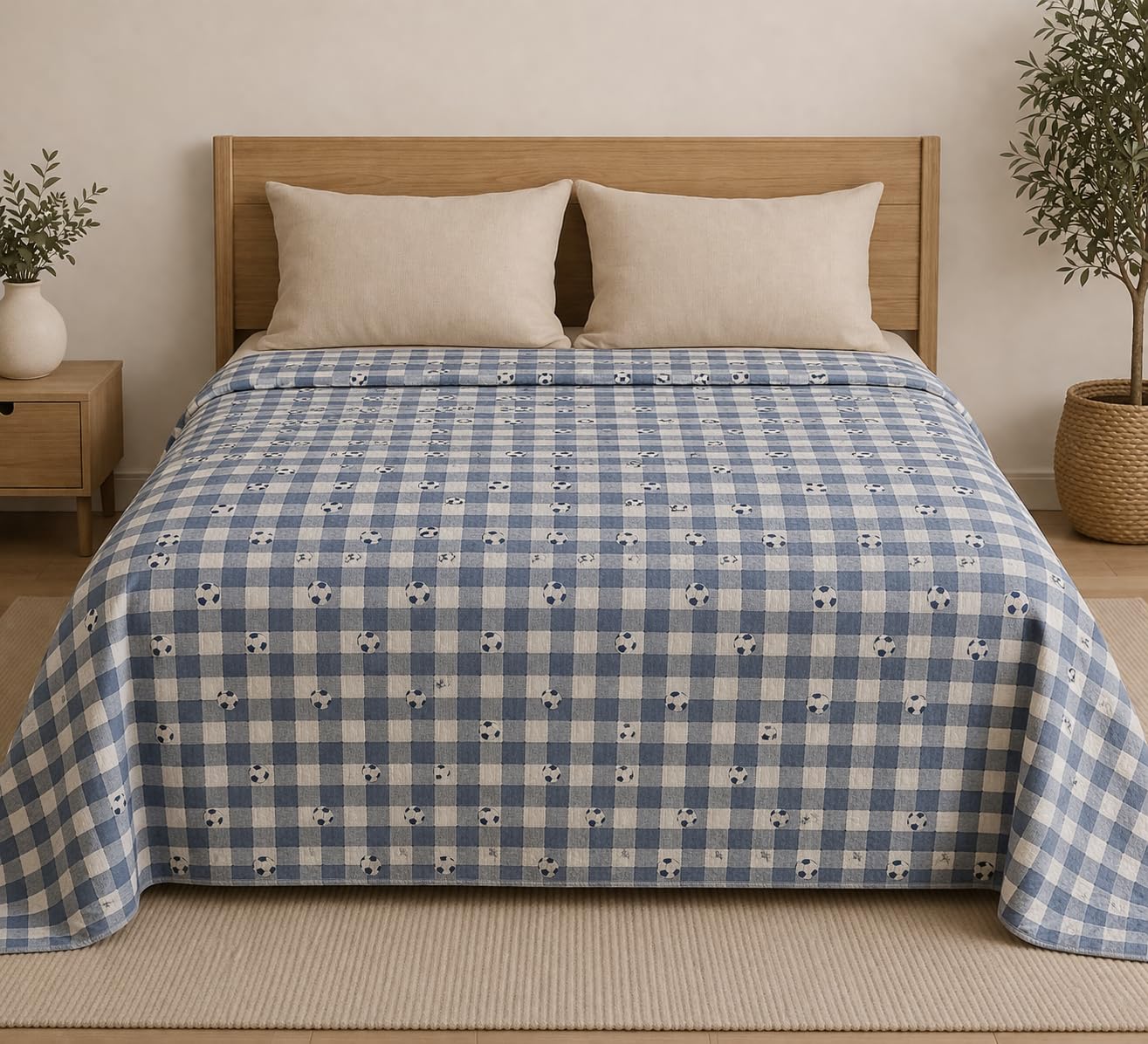 Premium Flannel Dohar for Double Bed | Ultra Soft & Lightweight AC Blanket | Breathable All Season Blanket Ac Quilt for Summer & Mild Winter | Machine Washable (84x90 Inches)_Print Style 48 Kafalo