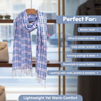 Graziemille PURE PASHMINA IN SILK/CASHMERE IN BLUE CHECKS