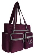 ARMODA Multipurpose Women Shoulder And Tote Bag (Maroon & Grey, Casual, Beige)