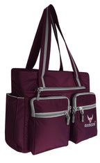 ARMODA Multipurpose Women Shoulder And Tote Bag (Maroon & Grey, Casual, Beige)