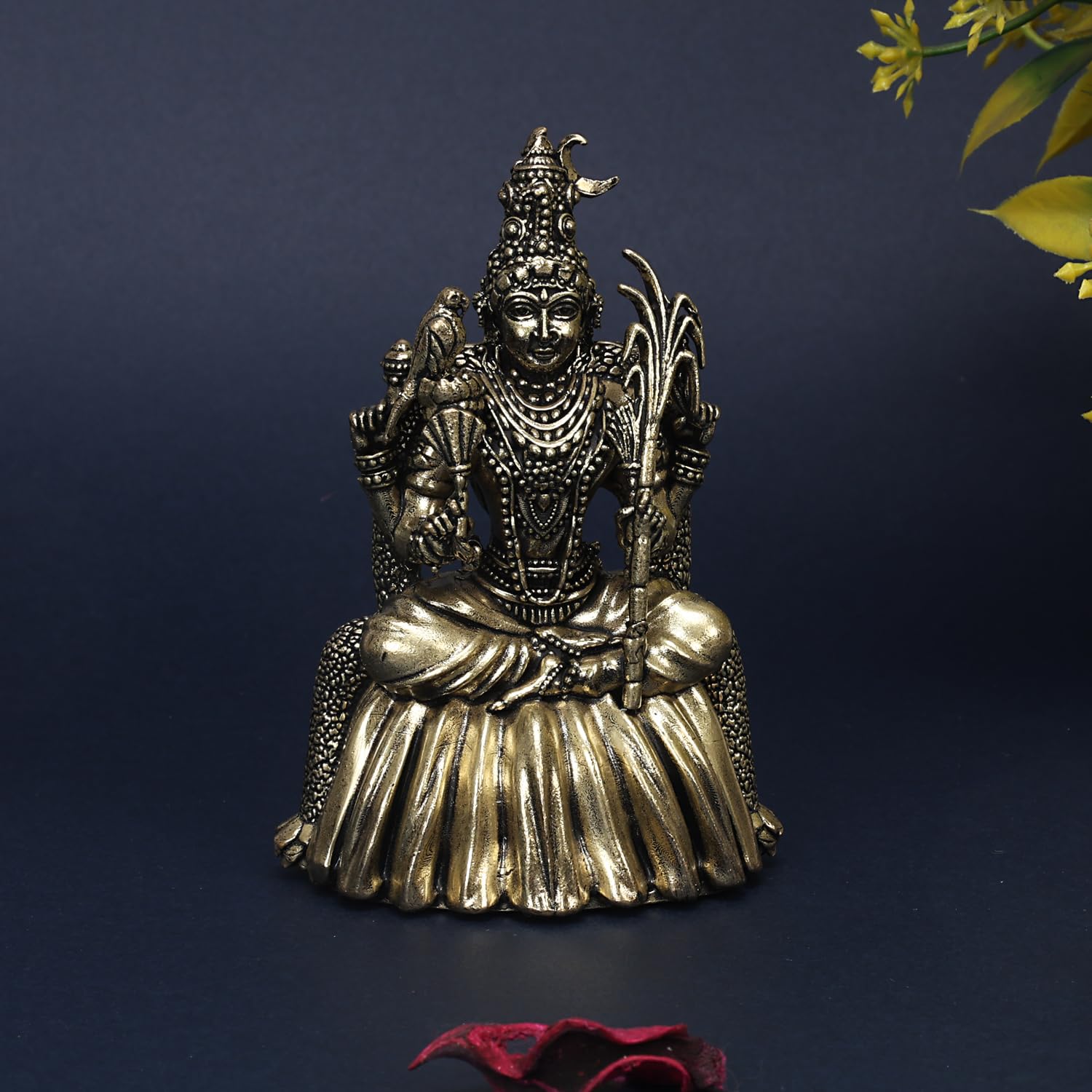 ARTVARKO Brass Goddess Rajarajeshvari MATA Lalitha Devi Tripura Sundari Statue for Home Decor Puja Mandir Temple 4 Inch