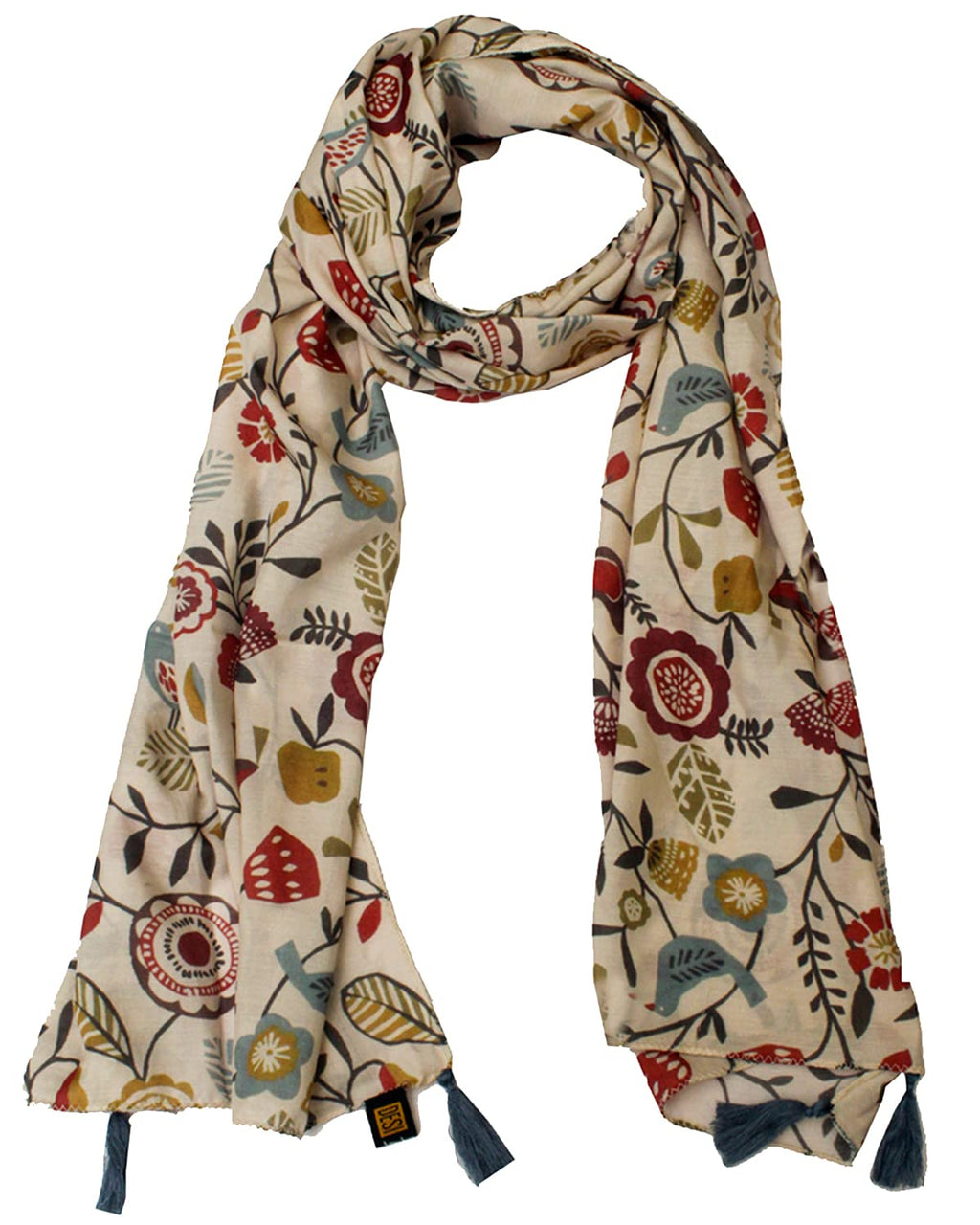 DESI BUTIK Classy Muslin Printed Cream Women Stylish Light-weight Scarves/Stoles for women SCARF10