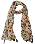 DESI BUTIK Classy Muslin Printed Cream Women Stylish Light-weight Scarves/Stoles for women SCARF10