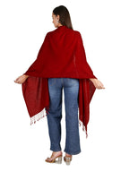 VERAME Pure Pashmina Stole for Women | Thick & Ultra Soft Solid Winter Shawl | Luxury Plain Warm Pashmina Wrap for Winter, Weddings and Parties (MAROON)
