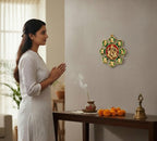 Lord Ganesha Ashtavinayak Wall Hanging Metal - 28cm x 27cm Antique Gold Finish Idol for Home Decor, Living Room & Entrance | Religious Figurine Gift Item (450g)