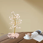 Serein Clear Quartz Crystal Tree Showpiece Good Luck Feng Shui Bonsai Trees Crystal Healing Positive Energy Artificial Plant Home Decoration Hall Decoration for Birthday & Marriage Gifts
