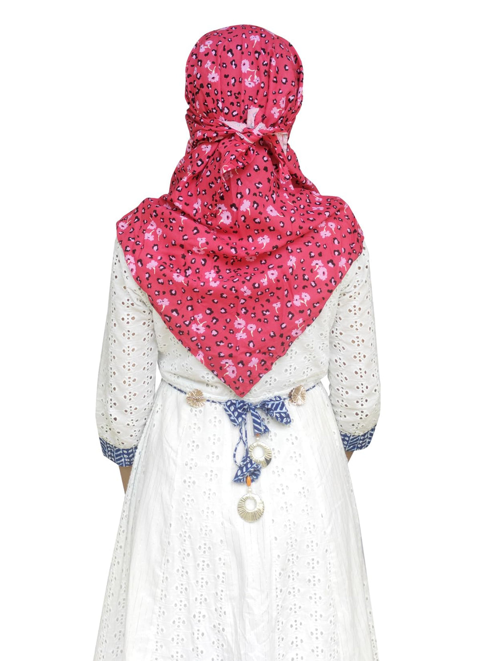 Switchon Rayon Anti Pollution Full face Tie Dye Scarf UV Sun Rays Protection Hijab scarf for women and Girls (Red_Black)