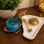 KridayKraft Aluminium Container Mukhwas Dining Box, Mouth Freshener Storage For Gift Home kitchen Peacock shape, Mukhwas Box (Gold)(1 Piece)