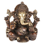 Artvarko Lord Ganesh Murti Ganesha Idol Ganpati Bhagwan Brass Statue for Home Entrance Good Luck Vastu Decoration Showpiece and Gift Height 8.5 Inches (Copper Gold, 8.5)