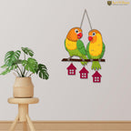 Artvibes Cute Pair of Parrot Decorative Wall Art MDF Wooden Wall Hanger for Home | Room Wall Art | Wood Decorative Items | Modern Decoration | Aesthetic Wooden Decor | Unique Gift Items (WH_9124N)