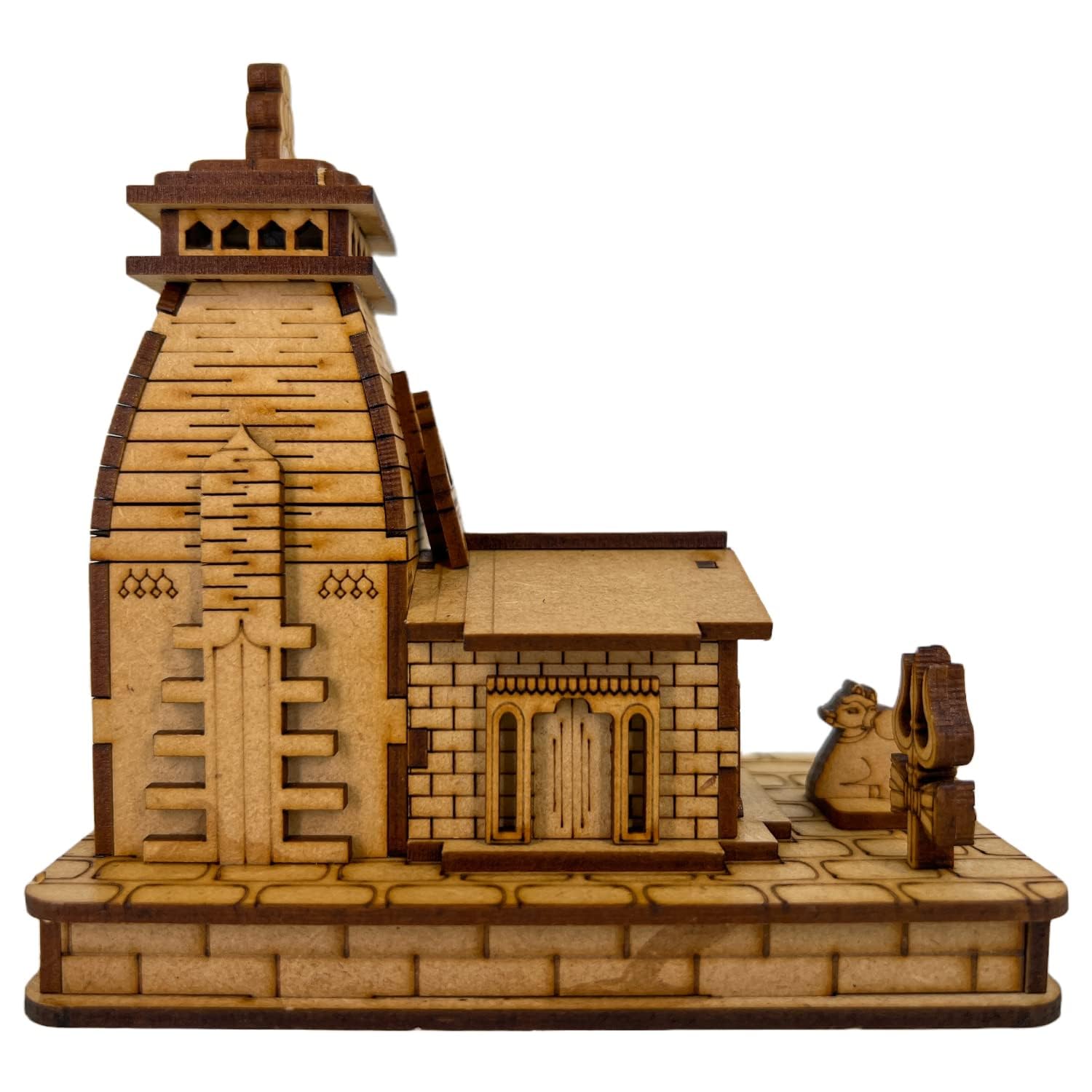 Future Generation v Group Wooden Mahadev Kedarnath Miniature Temple | Hand Crafted Wooden Temple for Car Dashboard, Gifting and ShowPiece (Antique)