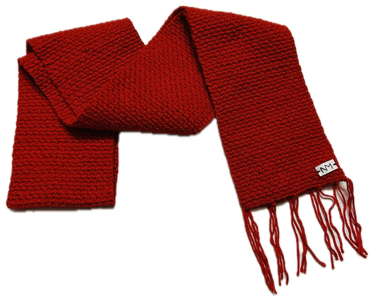 NilaMila Red Handknitted Pure Woolen Mufflers Scarf for Winters