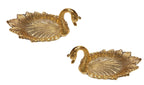 Rci Handicrafts Metal Gold Plated Duck Tray (White)