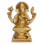 ARTVARKO Brass Ganesha Idol for Home Décor Ganesh Lord Ganpati Statue Room Decoration Showpiece Diwali Pooja 5 Inch