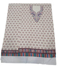 Premium Pure Handloom Kashmiri Pashmina Weaving Jacquard Woolen Women Unstitched Suits Dress materials (Cream)