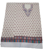 Premium Pure Handloom Kashmiri Pashmina Weaving Jacquard Woolen Women Unstitched Suits Dress materials (Cream)