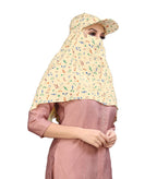 7 season's Female Cotton Short Scarf Cum Mask Universal Size/Usable For Vehicle Driver For Sunlight Uv Protection/White Printed Design (B0C1Sr1X8H, Free)