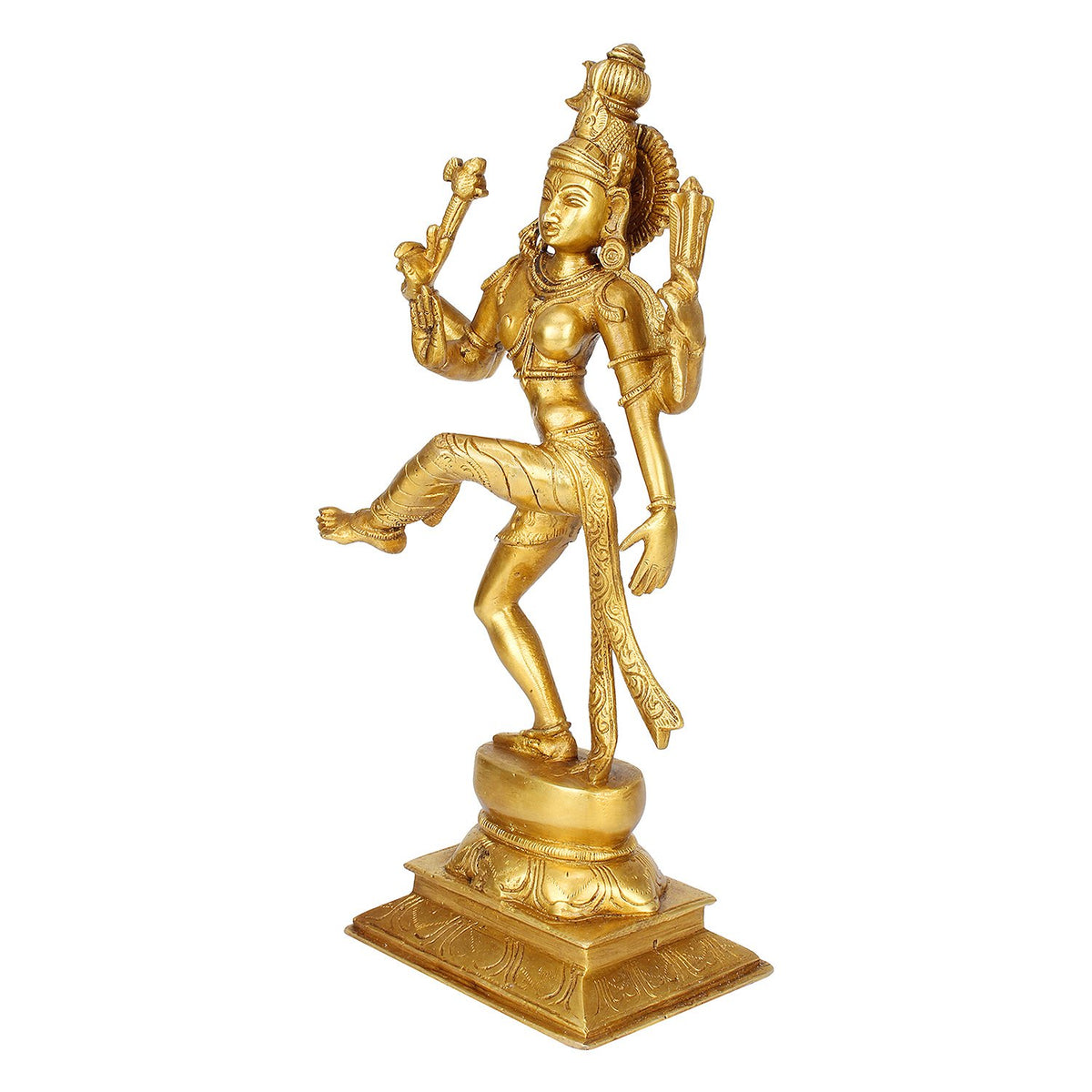 SVARUP Brass Ardhanarishvara, (Half Shiva & Parvati) Ardhnarishwar Statue, Ardhnari, Shiv Double Avatar, Height 12 Inch Weight 3.4 Kg Color Gold