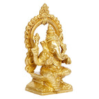 Svarup Brass Sitting Ganesha Idol Ganesha Statue Ganpati Murti for Home Entrance Decor Height 6 Inch.