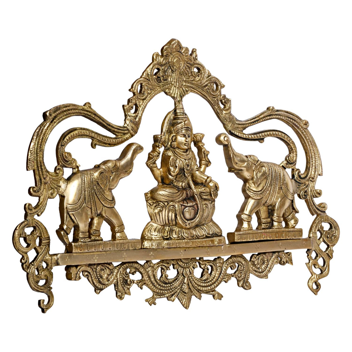 ARTVARKO Brass Gajlakshmi Wall Hanging Idol Gaja Dhan Lakshmi Brass Idol Maha Laxmi Luxmi with Elephant for Good Luck, Success and Prosperity 18 Inches