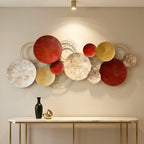 DSH CRAFTING YOUR CURIOSITY Metal Wall Art Wall Hanging Sculpture Perfect For Home, Hotel,Restaurant, Living room Decoration. (20-CIRCLE-RED)