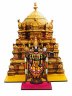 VENSUR Tirumala Garbha Golden Gopuram &Venkateswara Swamy MDF Standee Combo
