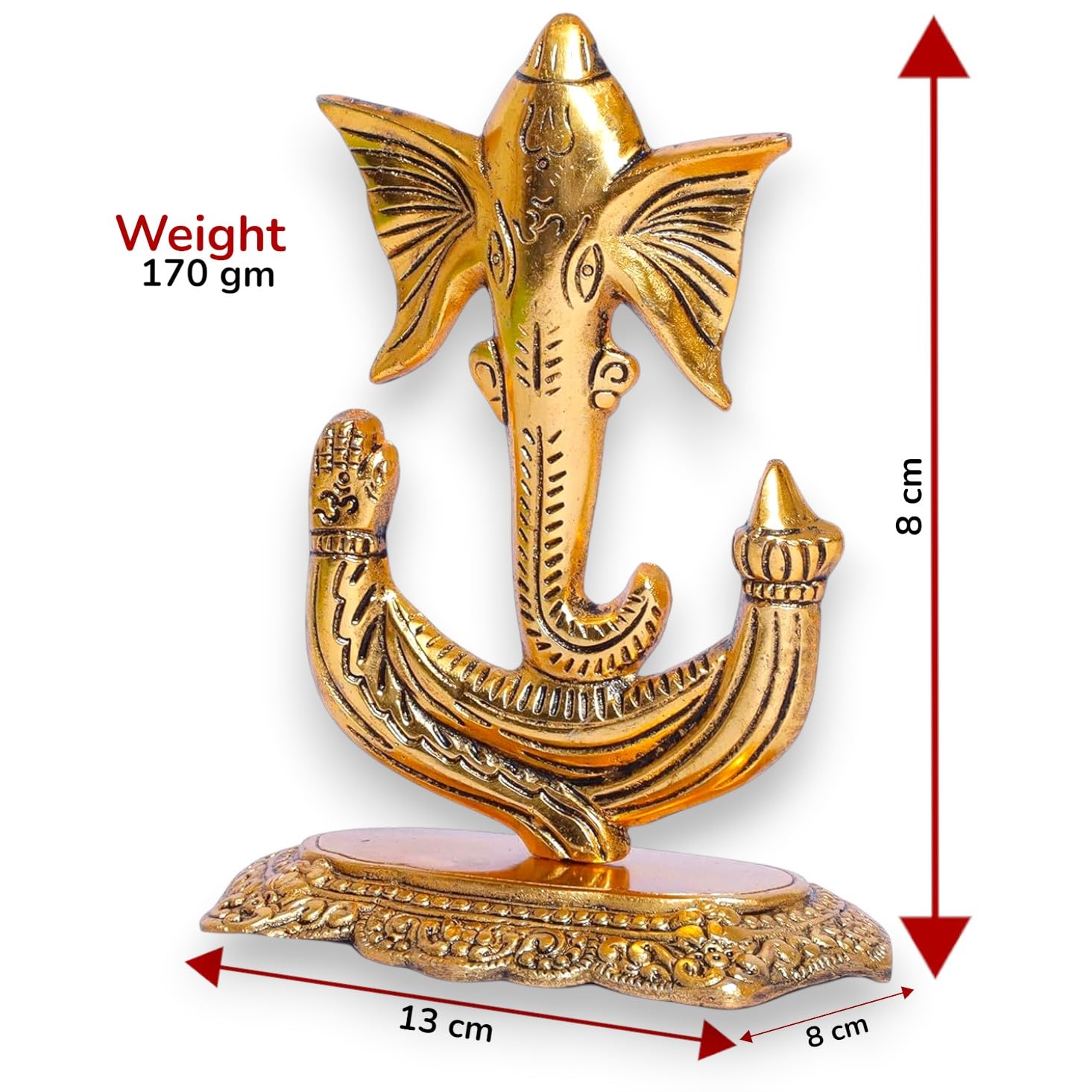KridayKraft Metal Ganesha Statue Ganpati Murti Idol for Pooja Room & Home Office Décor Ganpati Bappa Murti Religious Idol Showpiece for Decoration & Gifting Article...