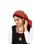 RiddhiInfotech Uttarakhand Pahadi Printed Square Scarf for Women | 26 x 26 Inch Traditional Head Scarf | Vintage Hair Wrap, Bandana, Neck Scarf & Stylish Fashion Accessory | Multicolour