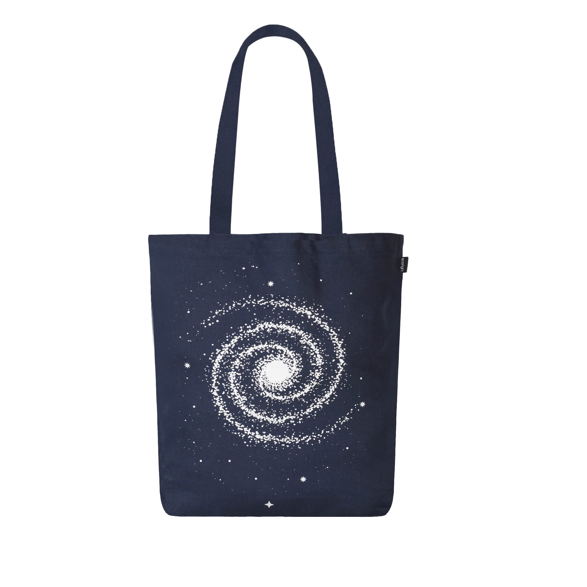 Eco Right Canvas Tote Bags for Women with Zip, College Bag for Girls, 100% Organic Cotton Tote Bag for Shopping, Travel & beach bags for women (The Milky-way)