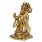 ARTVARKO™ Brass Lord Hanuman Bajrangbali Statue Strength God Sculpture Figurine Home Puja Idol Blessing Bajrangbali Statue for Pooja Gift Living Room Mandir Décor 5.5 Inch