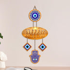 Artvibes Seven Running Horses Evil Eye Wall Hanging for Home Entrance Door Decor | Vastu Feng Shui Lucky Horses Wall Art with Nazar Battu Protection for Wealth Success Prosperity (WH_85131N)